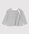 Babies' Fleece Cardigan MARSHMALLOW white/SMOKING blue