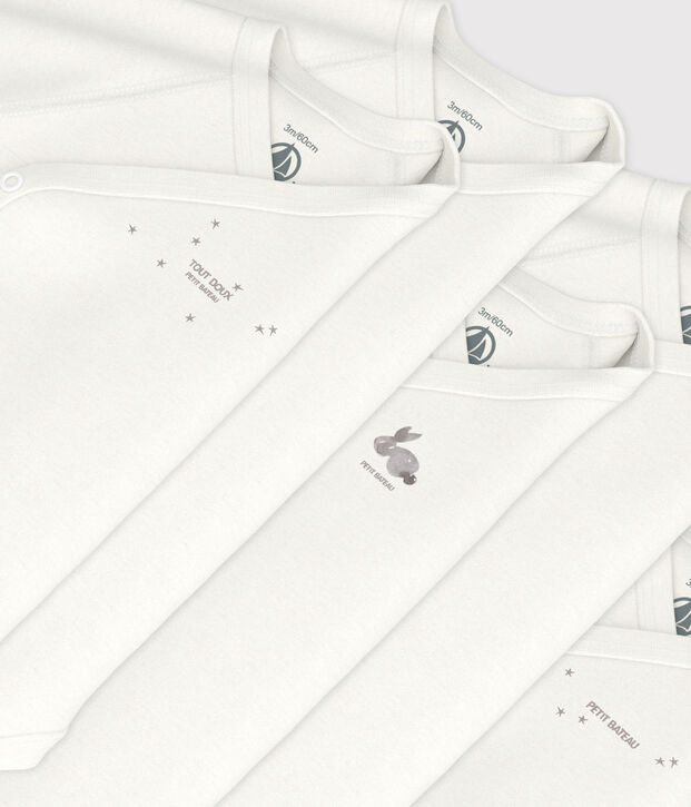 Long-Sleeved Wrapover Cotton Bodysuits - 5-Pack multicolor