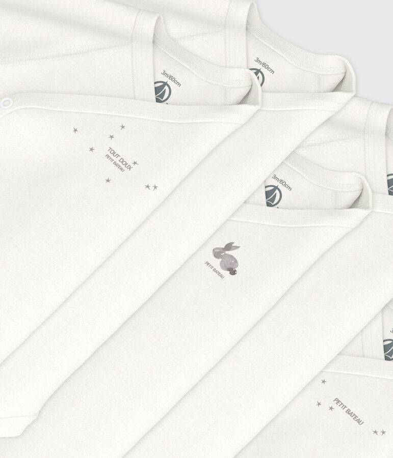 Long-Sleeved Wrapover Cotton Bodysuits - 5-Pack multicolor