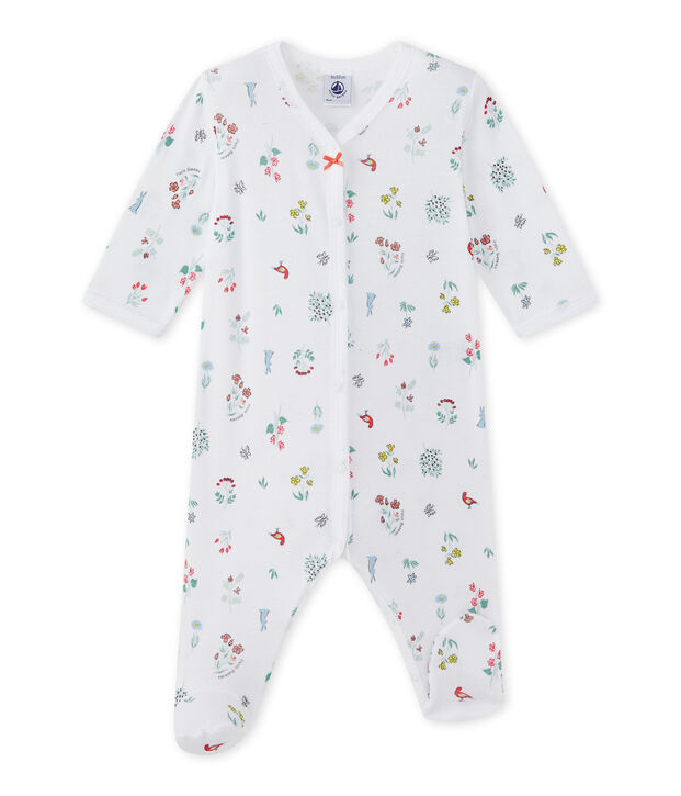 Baby girl's print sleepsuit white/multicolor