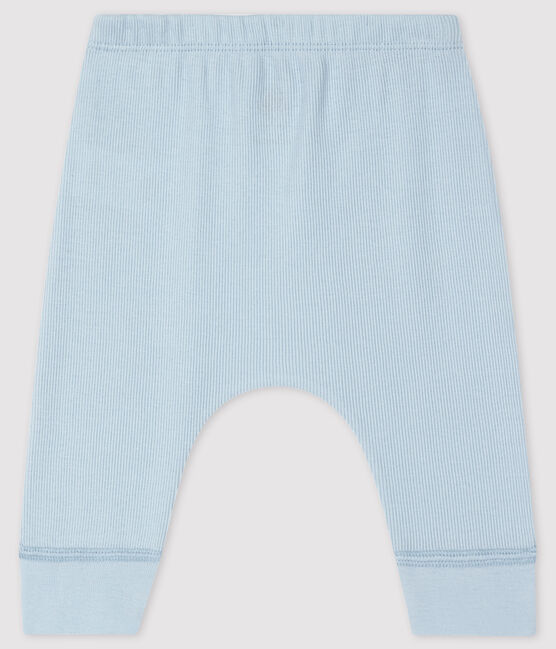 Babies' Organic Cotton 2x2 Rib Knit Leggings FRAICHEUR blue