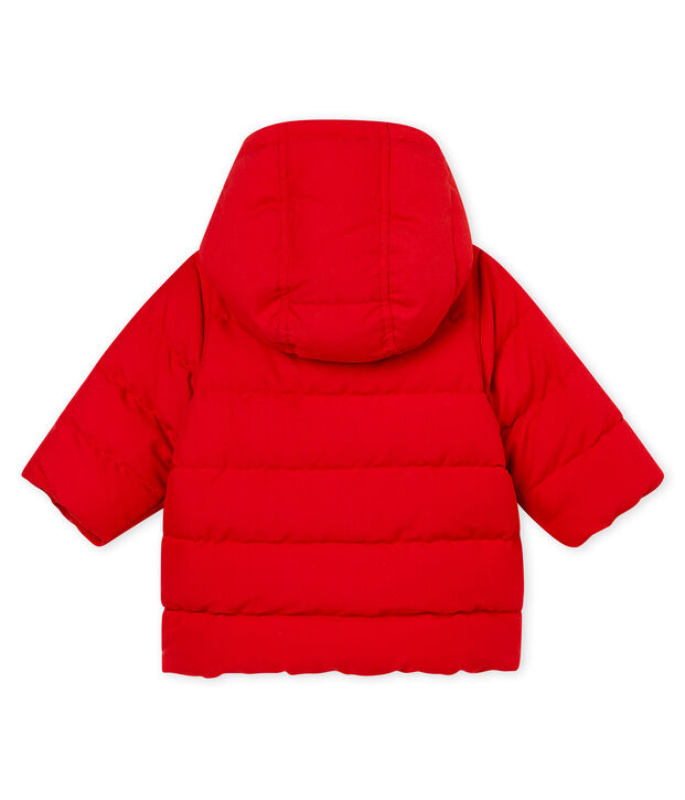 Baby boy's padded microfibre jacket red