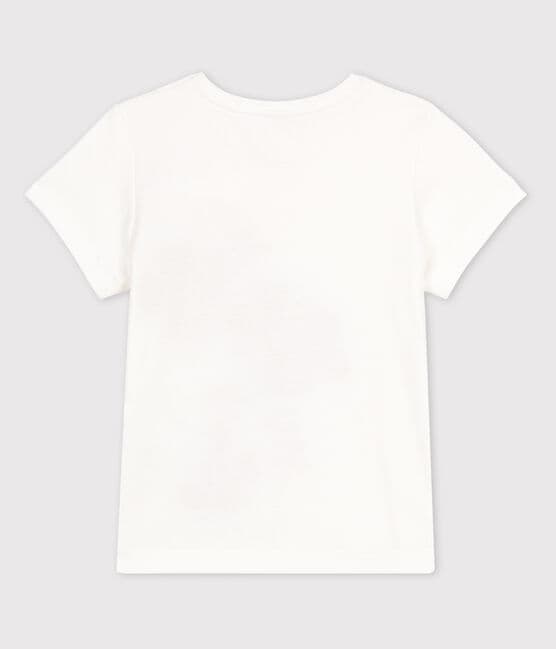 Girls' Short-Sleeved Cotton T-Shirt MARSHMALLOW white