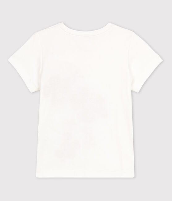 Girls' Short-Sleeved Cotton T-Shirt MARSHMALLOW white