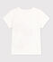 Girls' Short-Sleeved Cotton T-Shirt MARSHMALLOW white