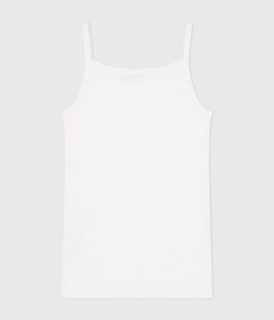 Women's cotton top with straps ECUME white