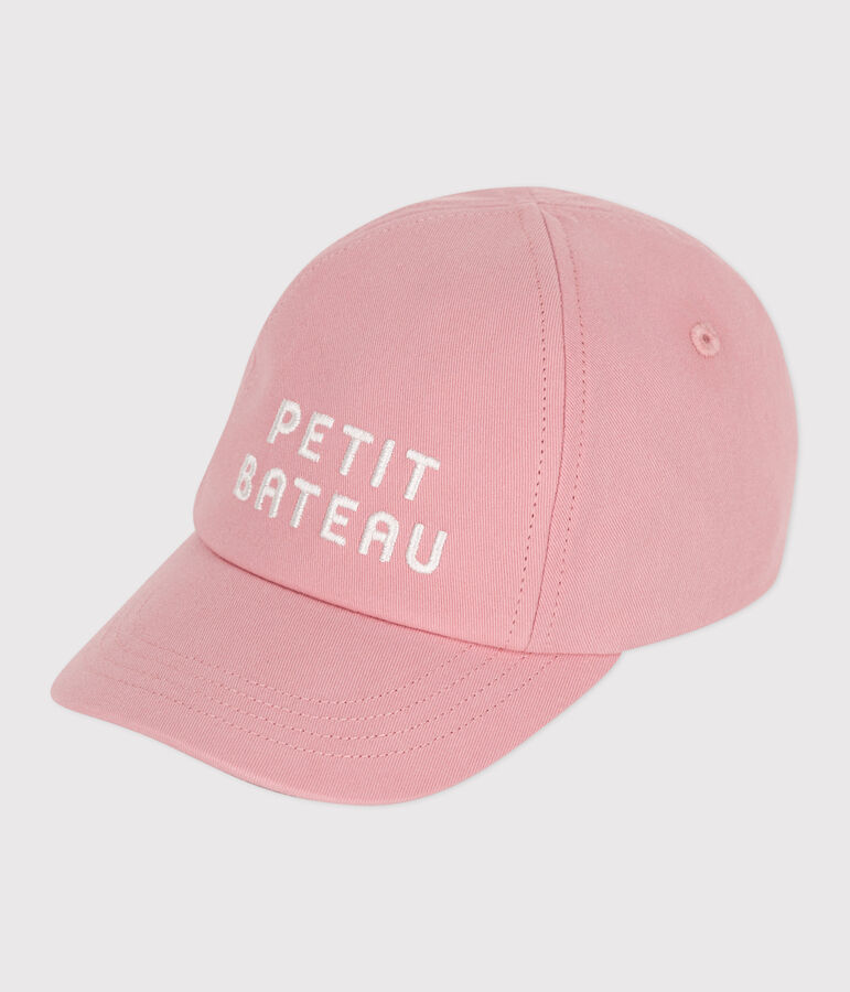 Baby girls' cotton Petit Bateau cap pink