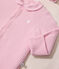 Babies' plain velour pyjama suit with a collar MARQUISE pink