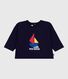 Babies' long-sleeved T-shirt with a cat design