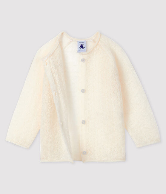 Baby girl's knitted cardigan MARSHMALLOW white