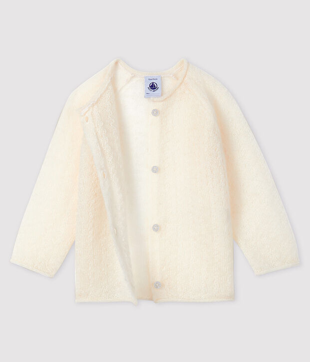 Baby girl's knitted cardigan white