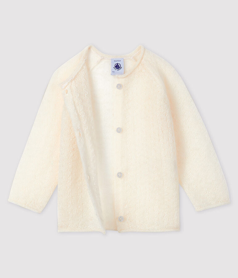 Baby girl's knitted cardigan white