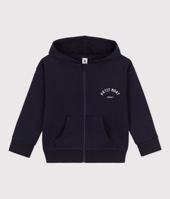 Boys' Zip-Up Hoodie Petit Boat SMOKING blue