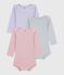 Pack of babies' long-sleeved openwork cotton bodies variante 1