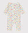 Babies' Printed Footless Cotton Sleepsuit MARSHMALLOW white/MULTICO white