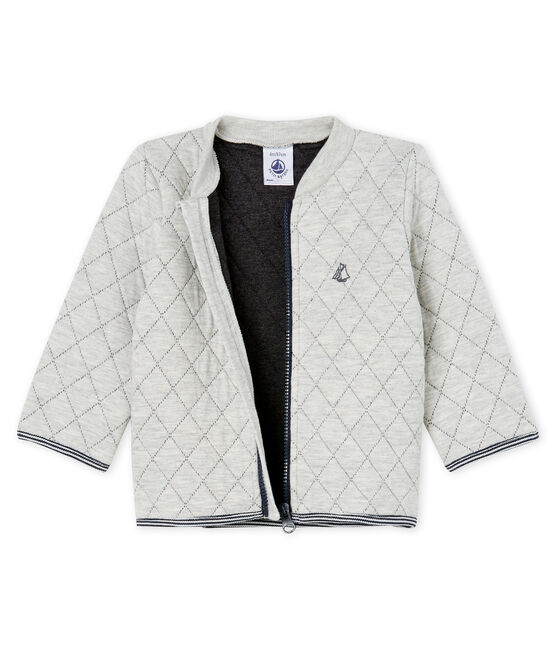Baby Boys' Quilted Tube Knit Cardigan BELUGA CHINE CN grey