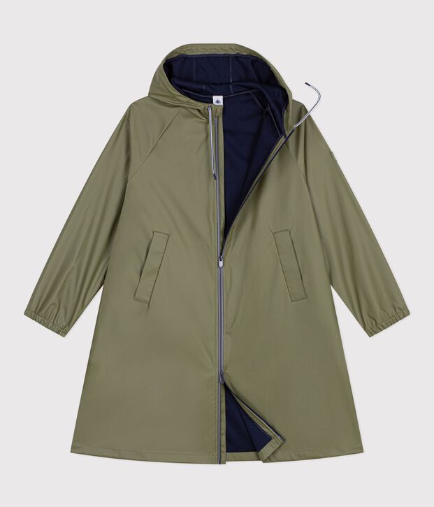 Women's long raincoat in two colours green