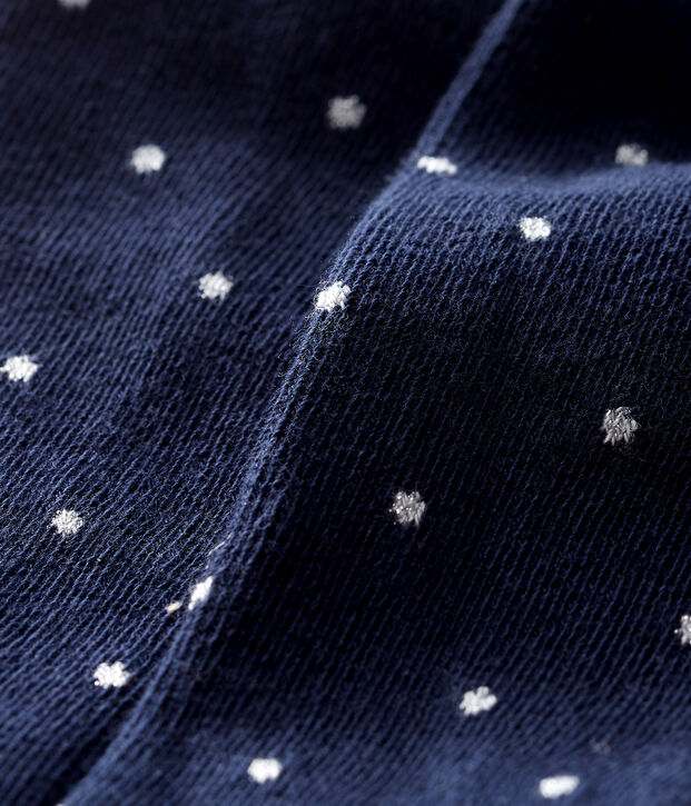Baby girl's spotty tights blue/grey