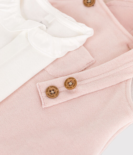 Babies' Velour Dungaree Outfit SALINE pink