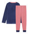 Girls' Velour Pyjamas CHALOUPE blue/MULTICO white