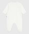 Babies' printed cotton pyjama suit MARSHMALLOW /SPRAY