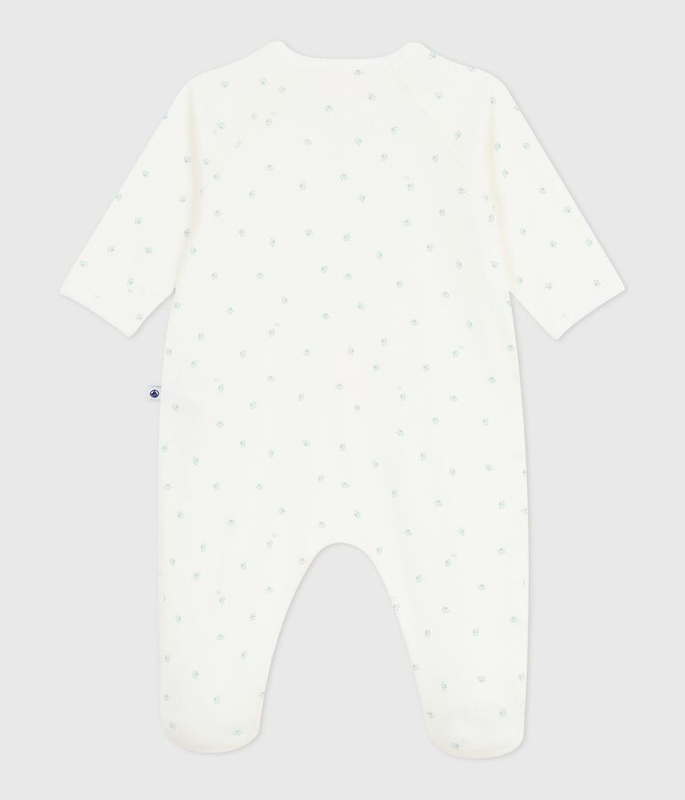 Babies' printed cotton pyjama suit MARSHMALLOW /SPRAY