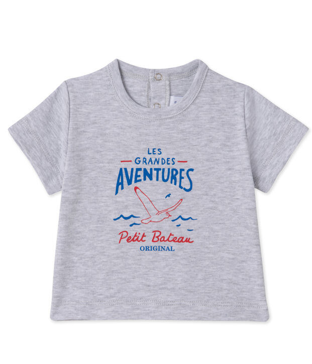 Baby boys' silkscreen print T-shirt grey