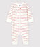 Petit Bateau Babies' Footless Sleepsuit with Woven "Je t'aime" MARSHMALLOW white/TERKUIT red