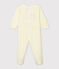 Babies' Ribbed Sleepsuit MARSHMALLOW white/SHINE yellow