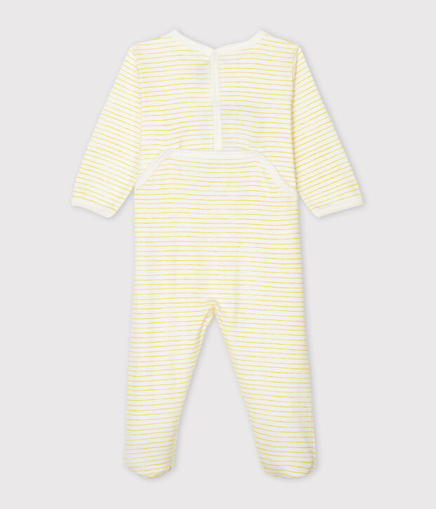 Babies' Ribbed Sleepsuit white/yellow