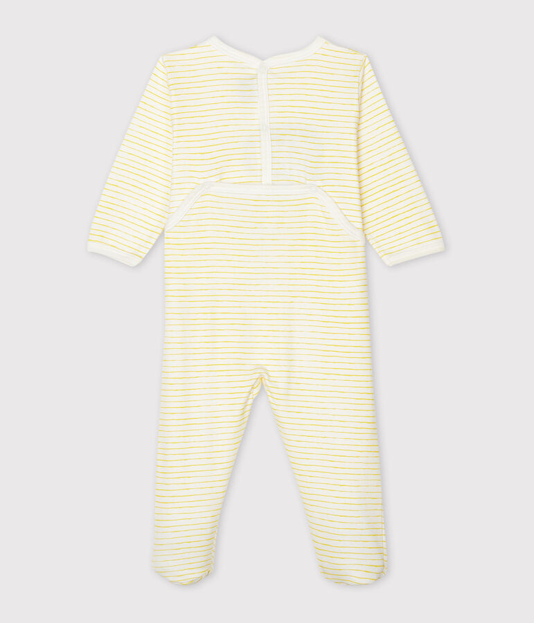 Babies' Ribbed Sleepsuit white/yellow