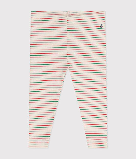 Babies' cotton leggings AVALANCHE white/MULTICO