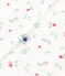 Babies' floral cotton pyjamas with a collar MARSHMALLOW white/MULTICO white