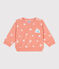 Babies' sun print cotton terry sweatshirt ABRICOT orange/MARSHMALLOW