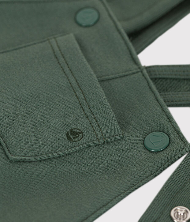 Babies' Long Fleece Dungarees green