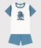 Children's unisex octopus print cropped cotton pyjamas LAVIS /MARSHMALLOW