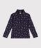 Children's floral pattern cotton rollneck top blue/multicolor