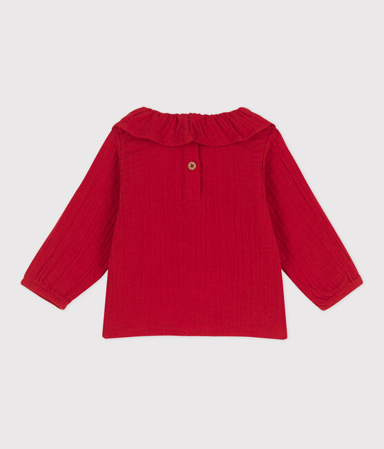 Babies' Long-Sleeved Cotton Gauze Blouse STOP