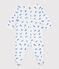 Babies' cat print tube knit pyjama suit MARSHMALLOW white/CREPUSCULE