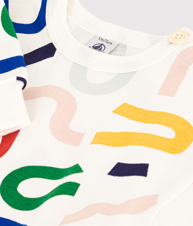 Babies' Lightweight Fleece Sweatshirt white/multicolor