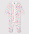 Baby Girls' Jungle Cotton Sleepsuit MARSHMALLOW white/MULTICO white