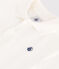 Babies' short-sleeved plain cotton polo shirt MARSHMALLOW white