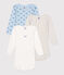 Babies' long-sleeved whale-themed cotton bodysuits - 3-Pack variante 1