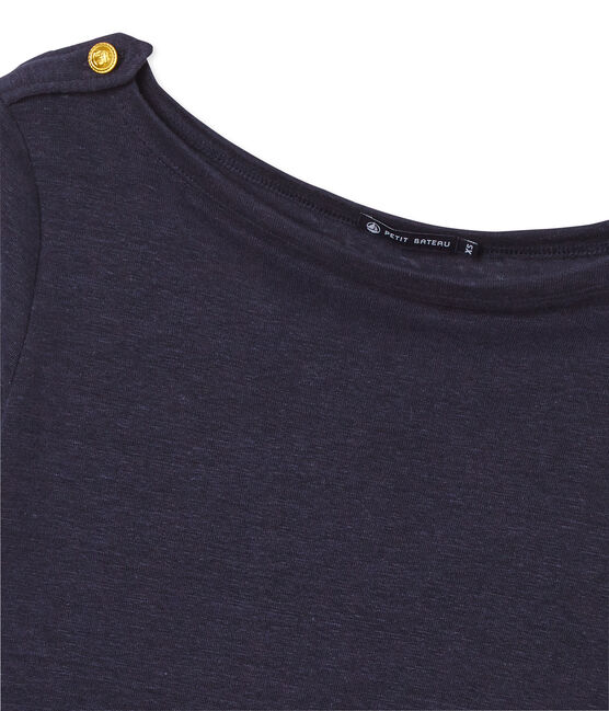 Women's linen tee SMOKING blue
