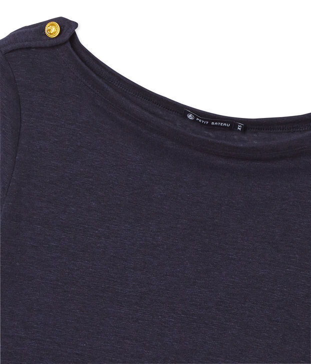 Women's linen tee blue