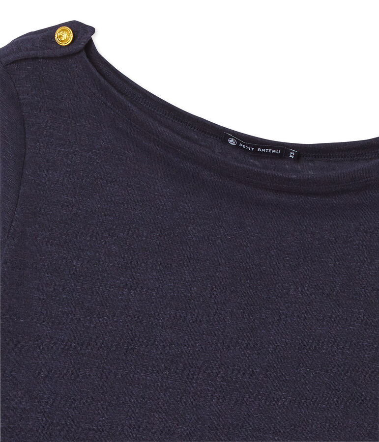 Women's linen tee blue