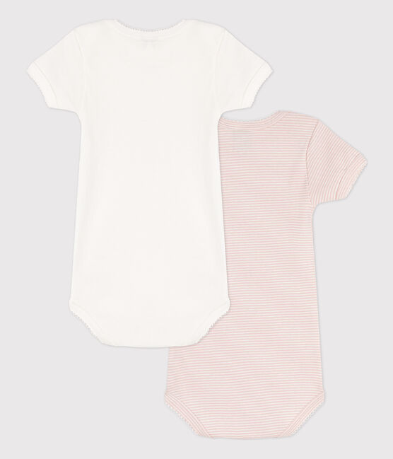 Babies' Short-Sleeved Pinstriped Cotton Bodysuits - 2-Pack variante 1