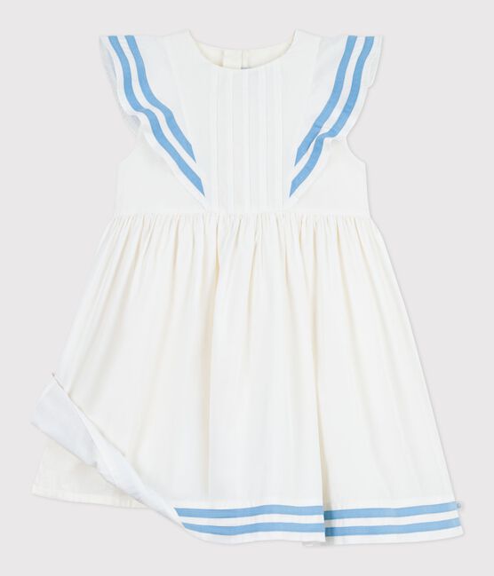 Children's sleeveless cotton dress MARSHMALLOW white