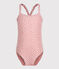 Girls' One-Piece Printed Swimsuit PANTY /MARSHMALLOW