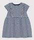 Babies' Striped Short-Sleeved Slub Jersey Dress
